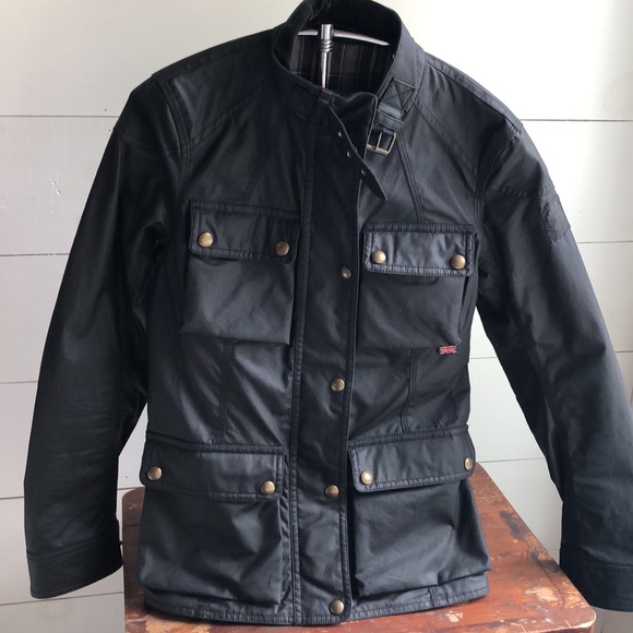 Belstaff 2012 Black Waxed Cotton Roadmaster Jacket Size 38 - Picture 2 of 12